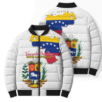 Venezuela Flag Day 220th Anniversary Bomber Puffer Jacket Patriotic Map Coat Of Arms Subtle