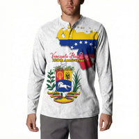 Venezuela Flag Day 220th Anniversary Button Sweatshirt Patriotic Map Coat Of Arms Subtle