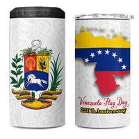 Venezuela Flag Day 220th Anniversary 4 in 1 Can Cooler Tumbler Patriotic Map Coat Of Arms Subtle
