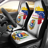 Venezuela Flag Day 220th Anniversary Car Seat Cover Patriotic Map Coat Of Arms Subtle