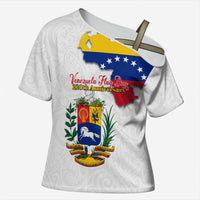 Venezuela Flag Day 220th Anniversary Cross Shoulder Shirt Patriotic Map Coat Of Arms Subtle