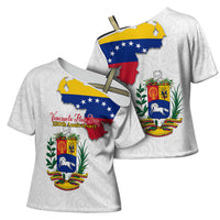 Venezuela Flag Day 220th Anniversary Cross Shoulder Shirt Patriotic Map Coat Of Arms Subtle