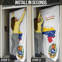 Venezuela Flag Day 220th Anniversary Door Cover Patriotic Map Coat Of Arms Subtle