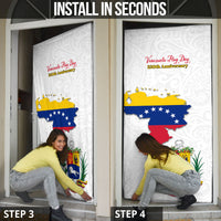 Venezuela Flag Day 220th Anniversary Door Cover Patriotic Map Coat Of Arms Subtle