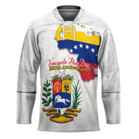 Venezuela Flag Day 220th Anniversary Hockey Jersey Patriotic Map Coat Of Arms Subtle