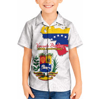Venezuela Flag Day 220th Anniversary Kid Hawaiian Shirt Patriotic Map Coat Of Arms Subtle
