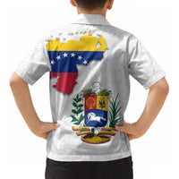 Venezuela Flag Day 220th Anniversary Kid Hawaiian Shirt Patriotic Map Coat Of Arms Subtle