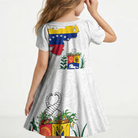 Venezuela Flag Day 220th Anniversary Kid Short Sleeve Dress Patriotic Map Coat Of Arms Subtle