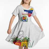 Venezuela Flag Day 220th Anniversary Kid Short Sleeve Dress Patriotic Map Coat Of Arms Subtle