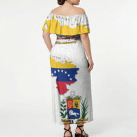 Venezuela Flag Day 220th Anniversary Off Shoulder Maxi Dress Patriotic Map Coat Of Arms Subtle