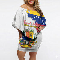 Venezuela Flag Day 220th Anniversary Off Shoulder Short Dress Patriotic Map Coat Of Arms Subtle