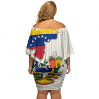 Venezuela Flag Day 220th Anniversary Off Shoulder Short Dress Patriotic Map Coat Of Arms Subtle