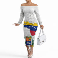 Venezuela Flag Day 220th Anniversary Off The Shoulder Long Sleeve Dress Patriotic Map Coat Of Arms Subtle