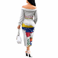 Venezuela Flag Day 220th Anniversary Off The Shoulder Long Sleeve Dress Patriotic Map Coat Of Arms Subtle