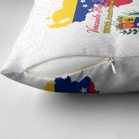 Venezuela Flag Day 220th Anniversary Pillow Cover Patriotic Map Coat Of Arms Subtle