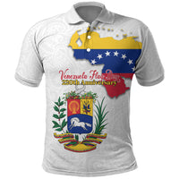 Venezuela Flag Day 220th Anniversary Polo Shirt Patriotic Map Coat Of Arms Subtle