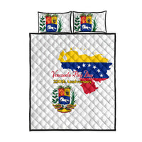 Venezuela Flag Day 220th Anniversary Quilt Bed Set Patriotic Map Coat Of Arms Subtle