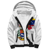 Venezuela Flag Day 220th Anniversary Sherpa Hoodie Patriotic Map Coat Of Arms Subtle