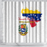 Venezuela Flag Day 220th Anniversary Shower Curtain Patriotic Map Coat Of Arms Subtle