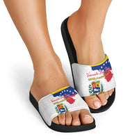 Venezuela Flag Day 220th Anniversary Slide Sandals Patriotic Map Coat Of Arms Subtle