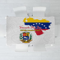 Venezuela Flag Day 220th Anniversary Tablecloth Patriotic Map Coat Of Arms Subtle