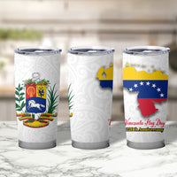 Venezuela Flag Day 220th Anniversary Tumbler Cup Patriotic Map Coat Of Arms Subtle