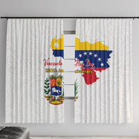 Venezuela Flag Day 220th Anniversary Window Curtain Patriotic Map Coat Of Arms Subtle