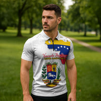 Venezuela Flag Day 220th Anniversary Zipper Polo Shirt Patriotic Map Coat Of Arms Subtle