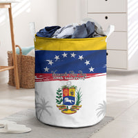 Venezuela Flag Day Laundry Basket 220th Anniversary Coat Of Arms Palm Tree Silhouette