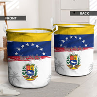 Venezuela Flag Day Laundry Basket 220th Anniversary Coat Of Arms Palm Tree Silhouette