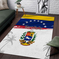Venezuela Flag Day Area Rug 220th Anniversary Coat Of Arms Palm Tree Silhouette