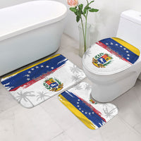 Venezuela Flag Day Bathroom Set 220th Anniversary Coat Of Arms Palm Tree Silhouette