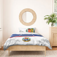 Venezuela Flag Day Bedding Set 220th Anniversary Coat Of Arms Palm Tree Silhouette