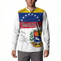 Venezuela Flag Day Button Sweatshirt 220th Anniversary Coat Of Arms Palm Tree Silhouette