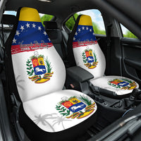 Venezuela Flag Day Car Seat Cover 220th Anniversary Coat Of Arms Palm Tree Silhouette