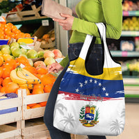 Venezuela Flag Day Grocery Bag 220th Anniversary Coat Of Arms Palm Tree Silhouette