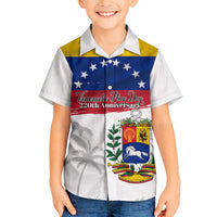 Venezuela Flag Day Hawaiian Shirt 220th Anniversary Coat Of Arms Palm Tree Silhouette