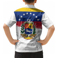 Venezuela Flag Day Kid Hawaiian Shirt 220th Anniversary Coat Of Arms Palm Tree Silhouette