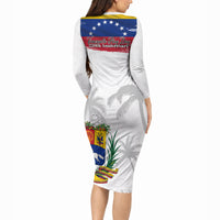 Venezuela Flag Day Long Sleeve Bodycon Dress 220th Anniversary Coat Of Arms Palm Tree Silhouette