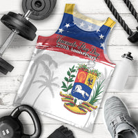 Venezuela Flag Day Men Tank Top 220th Anniversary Coat Of Arms Palm Tree Silhouette