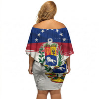 Venezuela Flag Day Off Shoulder Short Dress 220th Anniversary Coat Of Arms Palm Tree Silhouette