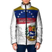 Venezuela Flag Day Padded Jacket 220th Anniversary Coat Of Arms Palm Tree Silhouette