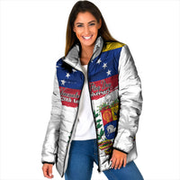 Venezuela Flag Day Padded Jacket 220th Anniversary Coat Of Arms Palm Tree Silhouette