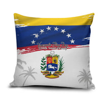 Venezuela Flag Day Pillow Cover 220th Anniversary Coat Of Arms Palm Tree Silhouette