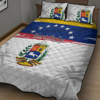 Venezuela Flag Day Quilt Bed Set 220th Anniversary Coat Of Arms Palm Tree Silhouette