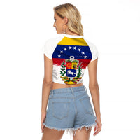 Venezuela Flag Day Raglan Cropped T Shirt 220th Anniversary Coat Of Arms Palm Tree Silhouette