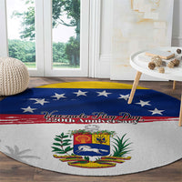 Venezuela Flag Day Round Carpet 220th Anniversary Coat Of Arms Palm Tree Silhouette