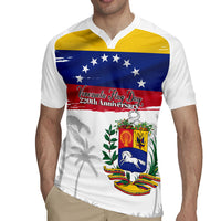 Venezuela Flag Day Rugby Jersey 220th Anniversary Coat Of Arms Palm Tree Silhouette