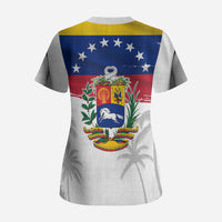 Venezuela Flag Day Scrub Top 220th Anniversary Coat Of Arms Palm Tree Silhouette