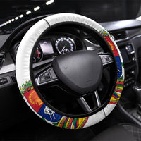 Venezuela Flag Day Steering Wheel Cover 220th Anniversary Coat Of Arms Palm Tree Silhouette